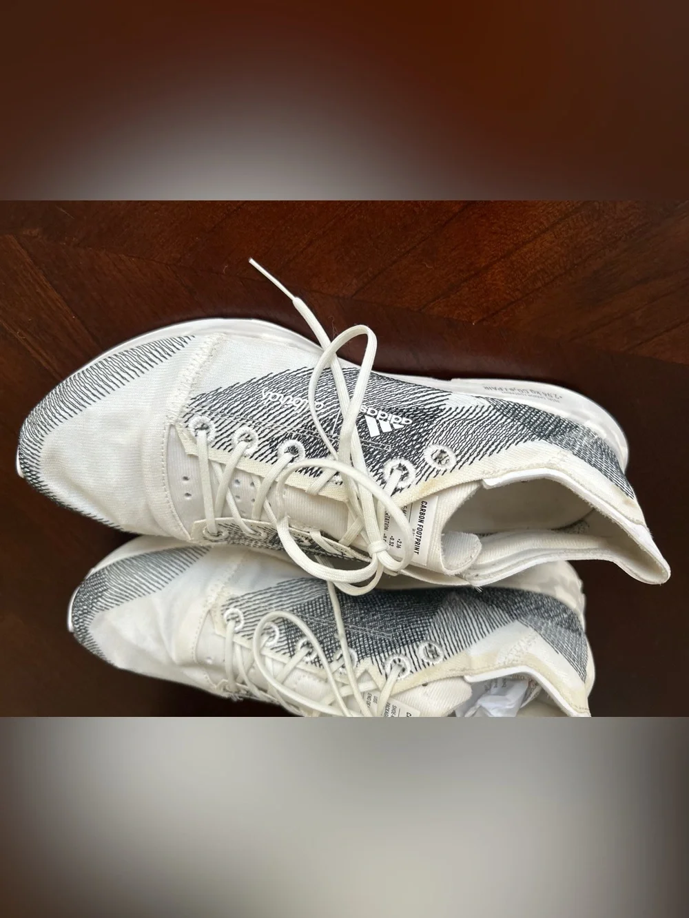 Allbirds x adidas White Sneakers with Black Graphic Accents size 7.5
